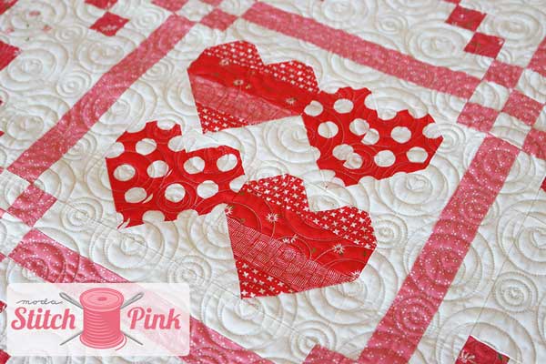 CT Stitch Pink Week 3 Pieced Heart